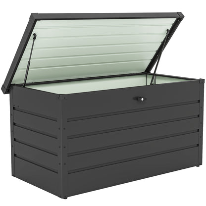 Outsunny 311L Galvanised Steel Garden Storage Box - Dark Grey