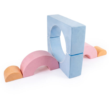 Foam Climbing Blocks for Toddlers 6-Piece Kids Climb Toys Soft Play Set for Babies-Macaron