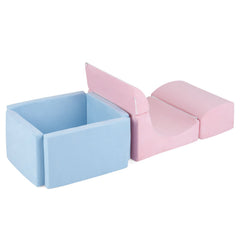 Foam Climbing Blocks for Toddlers Kids Soft Play Set with Ball Pit and Suede Covers Children Indoor-Colorful