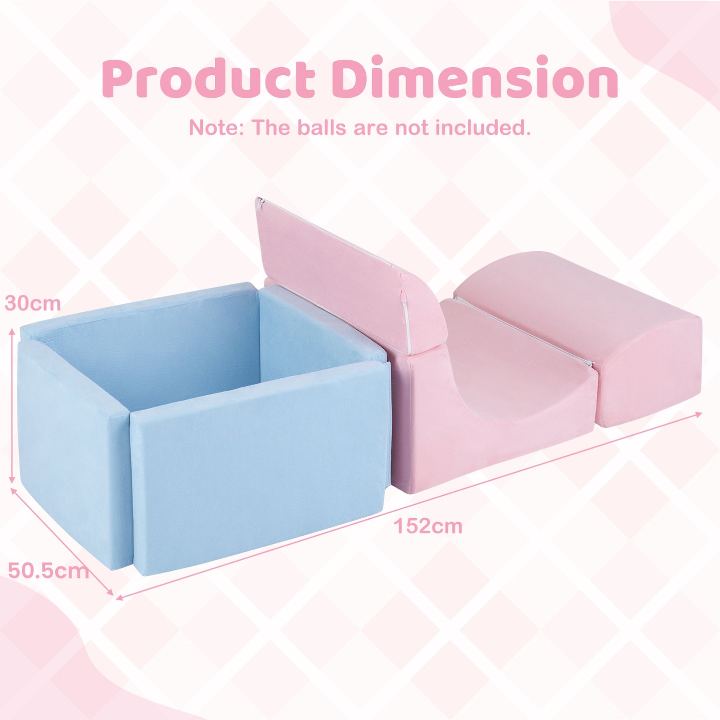 Foam Climbing Blocks for Toddlers Kids Soft Play Set with Ball Pit and Suede Covers Children Indoor-Colorful