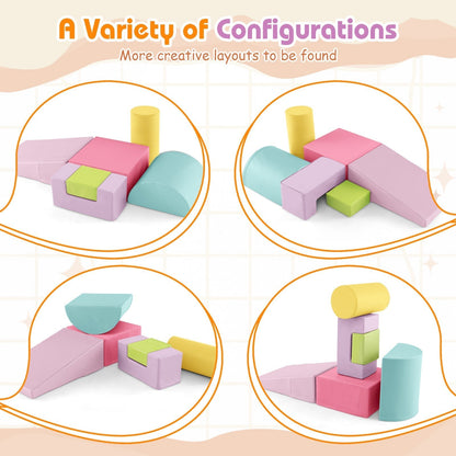 Foam Climbing Blocks with PU Cover for Toddlers 1-3-Multicolor