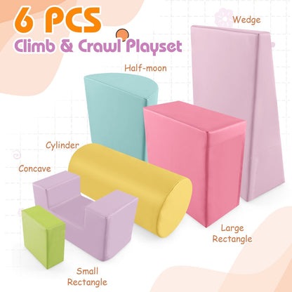 Foam Climbing Blocks with PU Cover for Toddlers 1-3-Multicolor