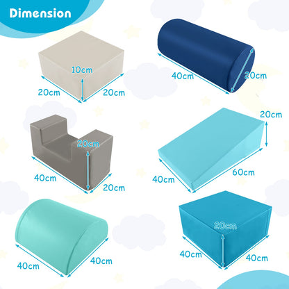 Foam Climbing Blocks with PU Cover for Toddlers 1-3-Navy