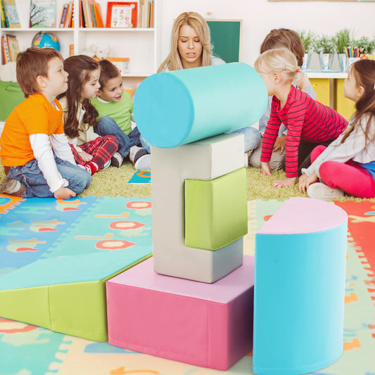 Foam Climbing Blocks with PU Cover for Toddlers 1-3-Green