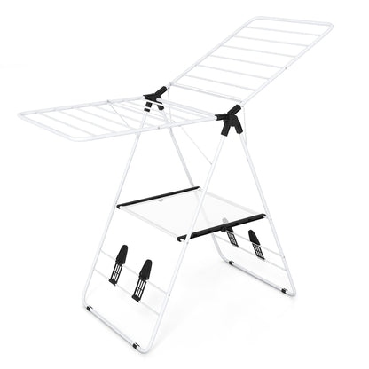 Foldable Gullwing Clothes Drying Rack with 142 cm Adjustable Wings