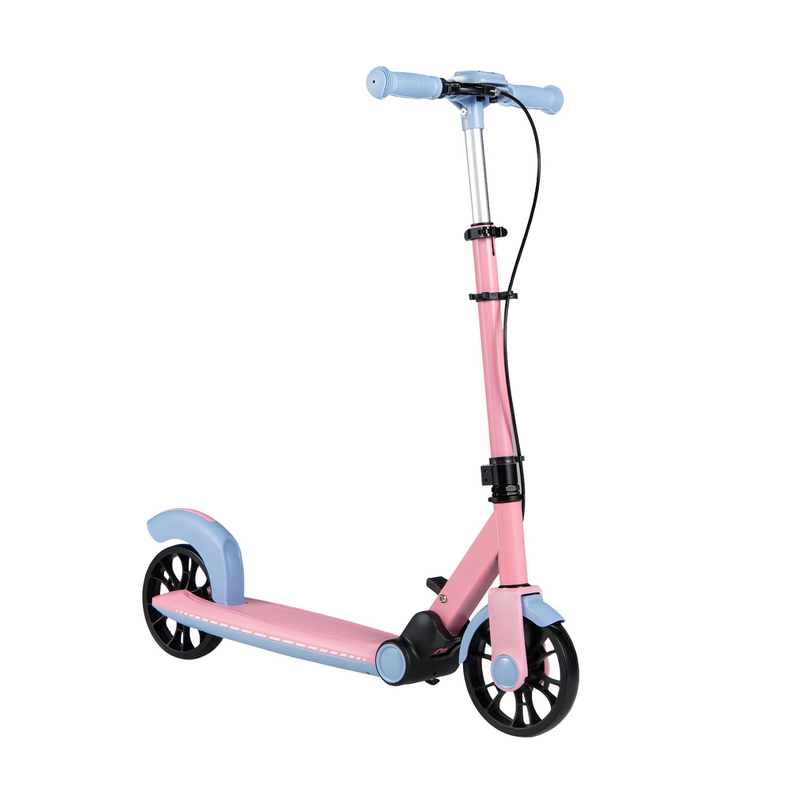 Foldable Kick Scooter with 2 Light-up Wheels and Rear Brake-Pink