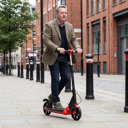 Foldable Kick Scooter with 2 Light-up Wheels and Rear Brake-Red