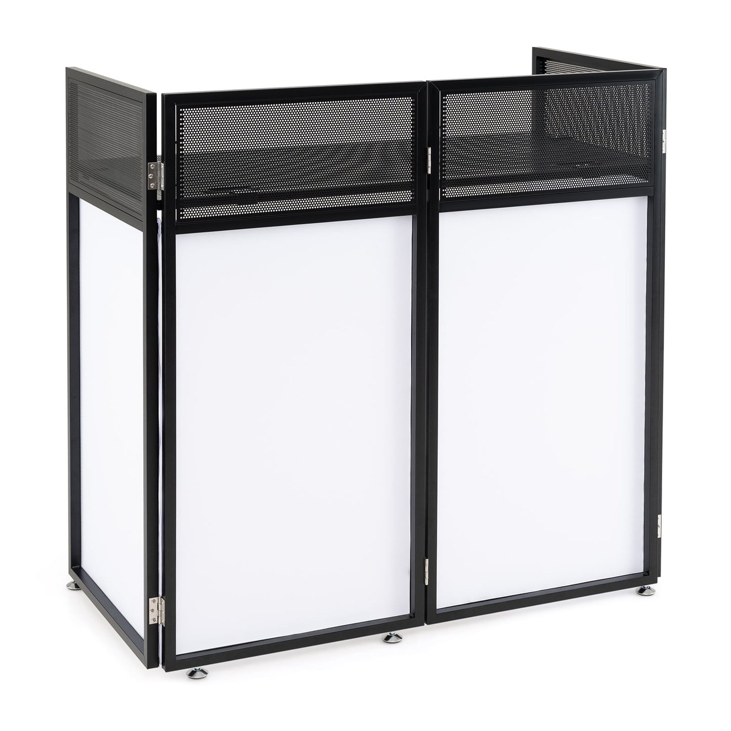 Foldable Mobile DJ Table Stand with Adjustable Feet and Detachable Tabletop-Black