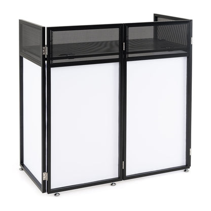 Foldable Mobile DJ Table Stand with Adjustable Feet and Detachable Tabletop-Black