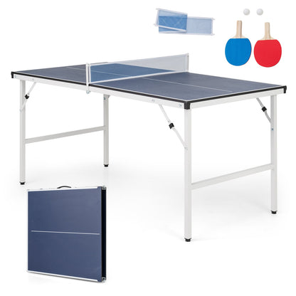Foldable Ping Pong Table with Net for Indoor Outdoor Use