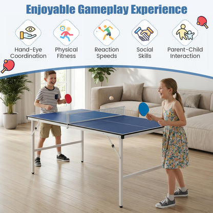 Foldable Ping Pong Table with Net for Indoor Outdoor Use