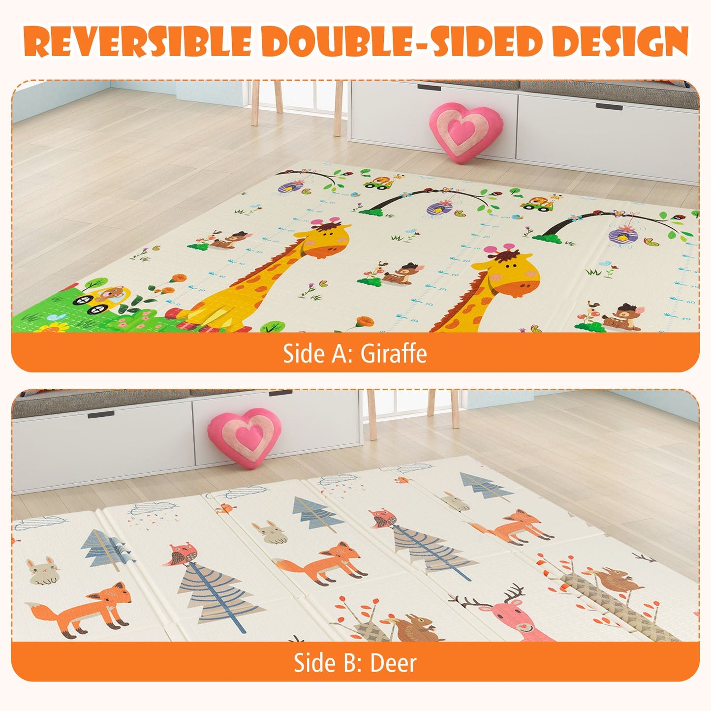 200 x 180 cm Extra Large Baby Floor Mat with Carry Bag-B