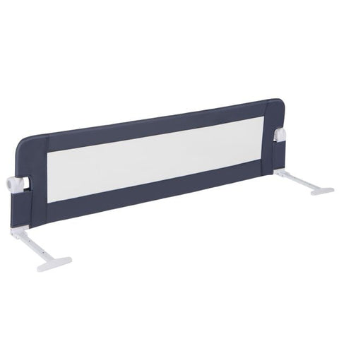 60-Inch Foldable Bed Rail Swing Down Baby Bed Guard Rail with Adjustable Safety Strap-Grey