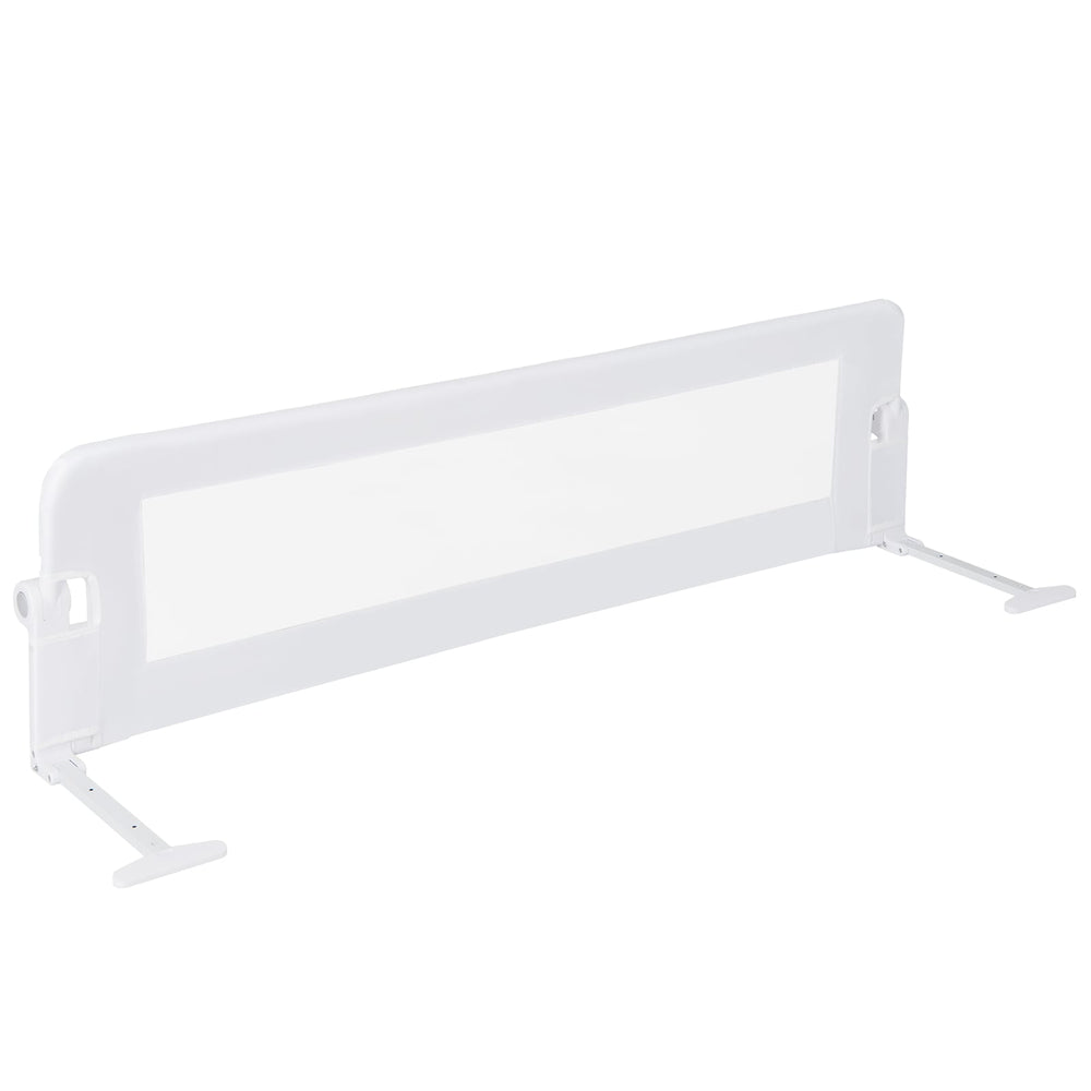 Foldable Bed Rail for Toddlers with Adjustable Safety Strap-White