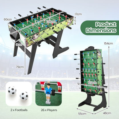 Foldable Foosball Table Game Set with 26 Players and Anti-slip Grips-Green