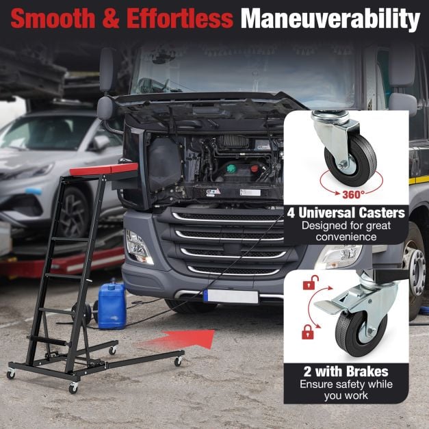 Foldable Topside Automotive Engine Creeper