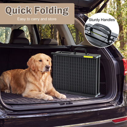 Folding Dog Ramp for Car 64.5"L x 16"W Portable Pet Ramp with Plastic Non-Slip Surface-Black