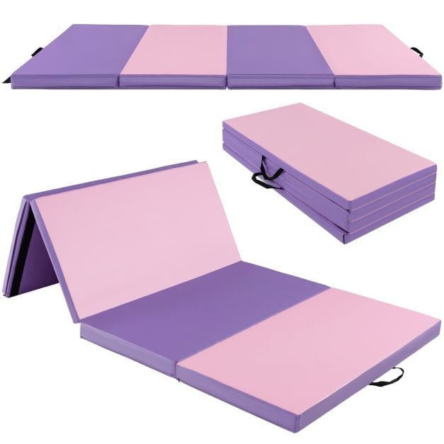 Folding Gymnastics Mat and Foldable Gymnastic Balance Beam Set