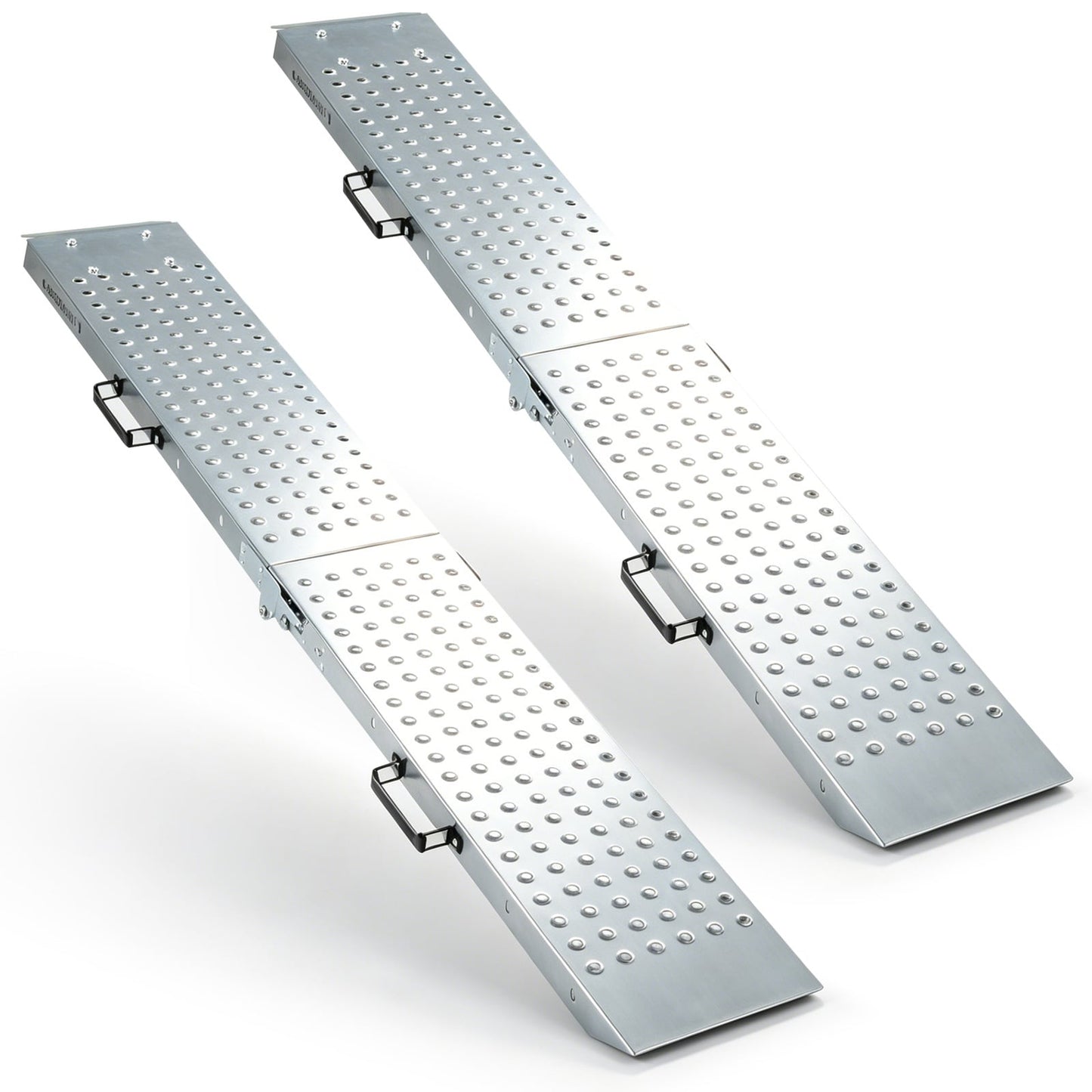 Folding Loading Ramps and 400 KG Capacity 2-Pack Multi-Use Ramps with Handles for Pickup Truck and Trailer-Silver