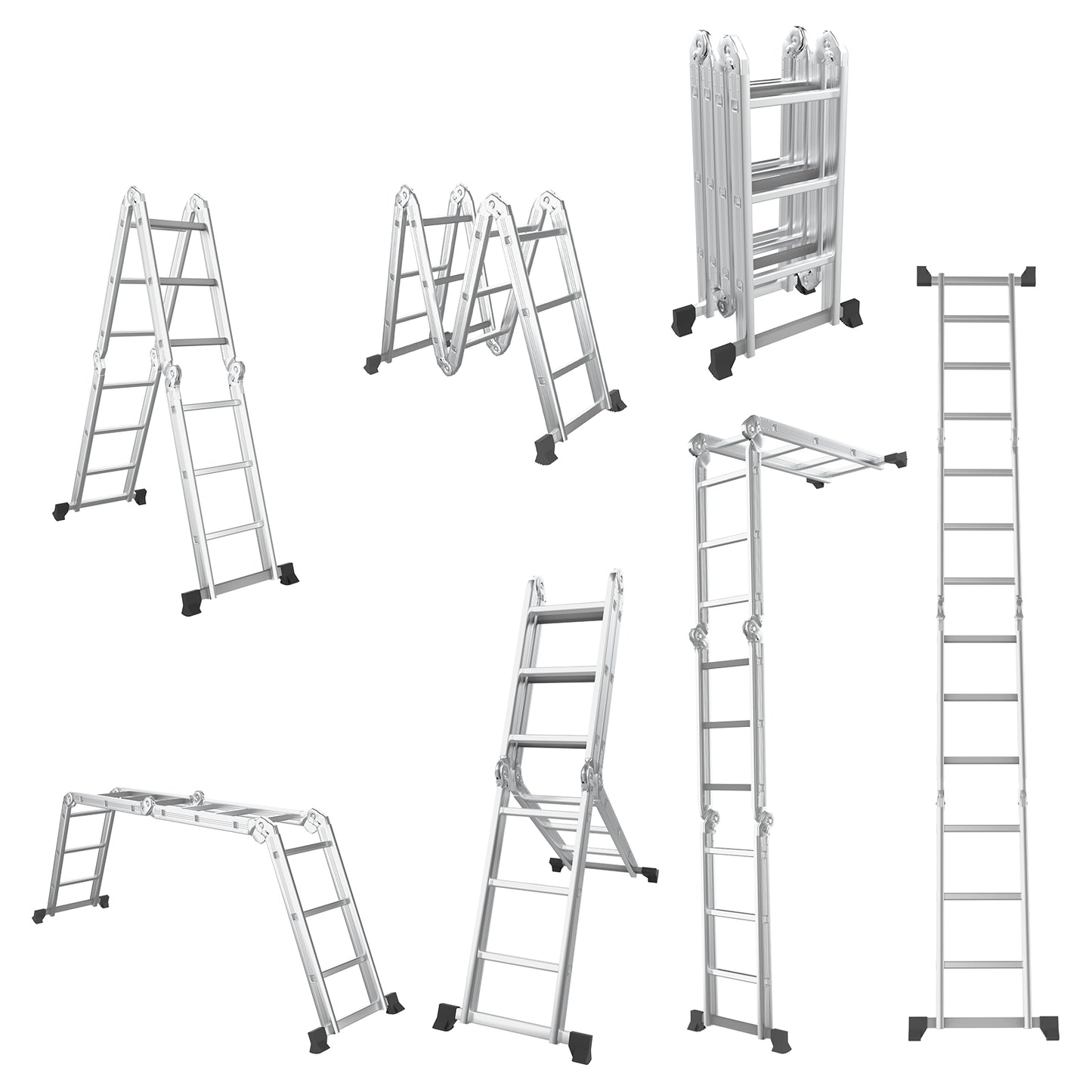 7-in-1 Folding Multi-Purpose Extension Aluminum Ladder