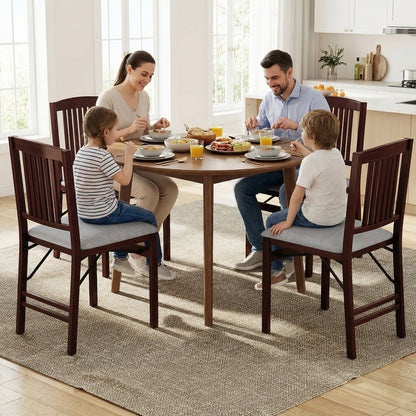 Folding Dining Chairs Set of 2 Upholstered Kitchen Chairs with Padded Seat-Grey