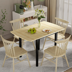 Folding Dining Table Drop Leaf Tables with Solid Wood Legs
