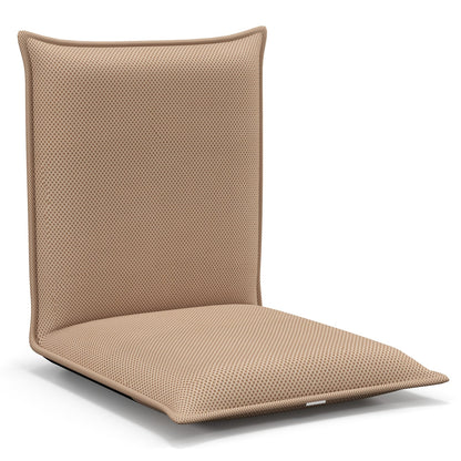 Folding Floor Chair with Reclining Function and 6 Adjustable Positions-Khaki