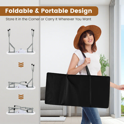 Folding Manicure Nail Table with Electric Dust Collector-White