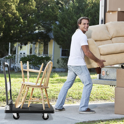 Folding Push Cart Dolly Moving Platform Hand Truck-Black
