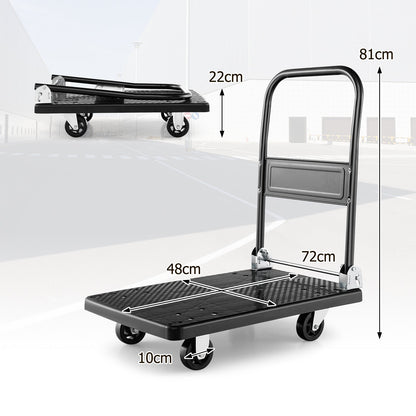 Folding Push Cart Dolly Moving Platform Hand Truck-Black