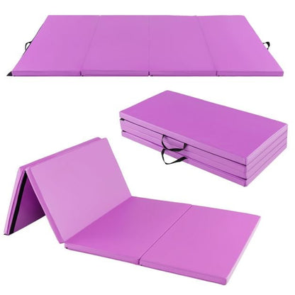 8 x 4 Feet Folding Gymnastics Tumbling Mat-Purple