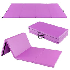 8 x 4 Feet Folding Gymnastics Tumbling Mat-Purple