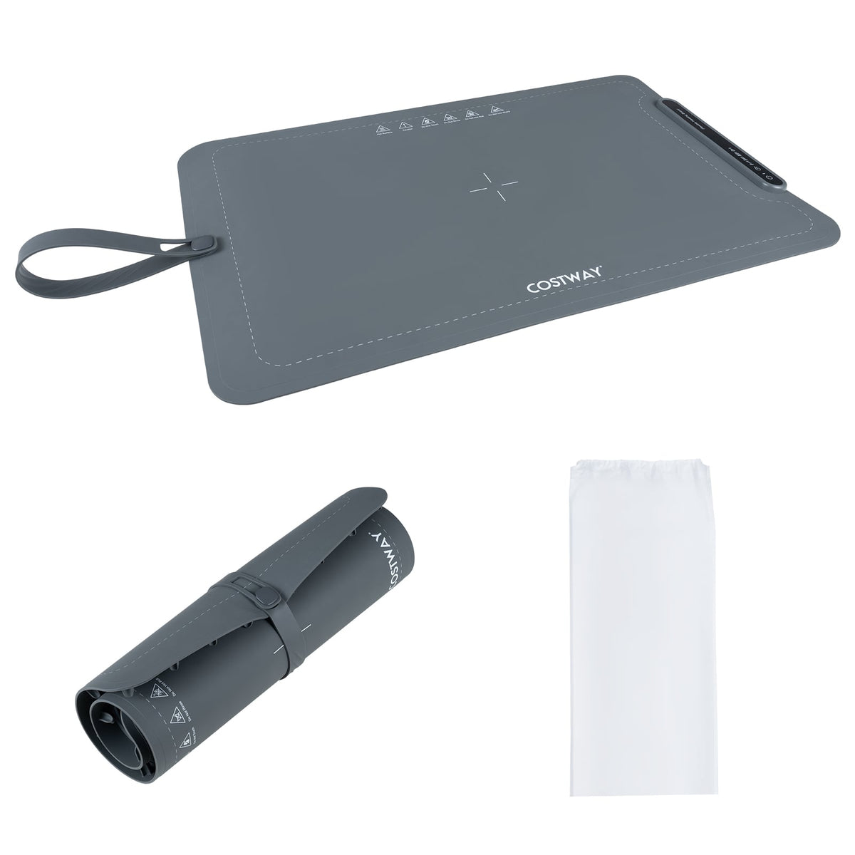 Food Warming Mat with 3 Temperature Settings for Kitchen Appliances-Grey