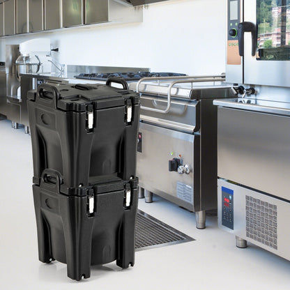 30L Portable Food Warmer with Stainless Steel Barrel for Catering Banquets Parties Camping-Black