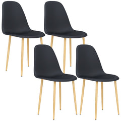 HOMCOM Modern Dining Chairs Set of 4, Kitchen Chairs with Backrest and Steel Legs for Dining Room, Living Room, Black