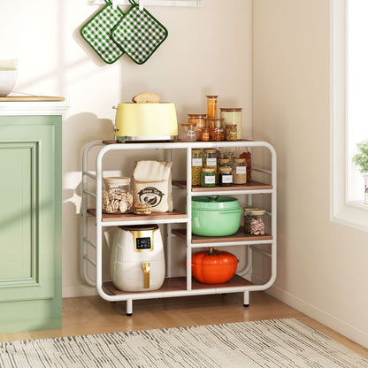 Freestanding 5-Tier Storage Shelving Unit with Metal Frame-Ntural