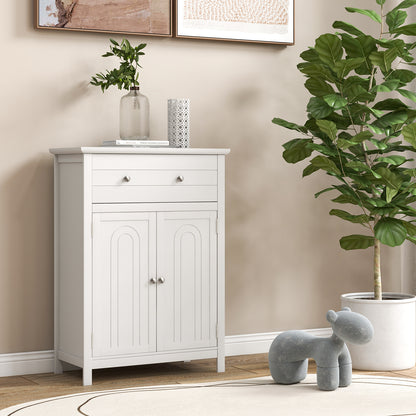 Storage Cabinet with Large Drawer and  Adjustable Shelf