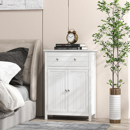 Storage Cabinet with Large Drawer and  Adjustable Shelf