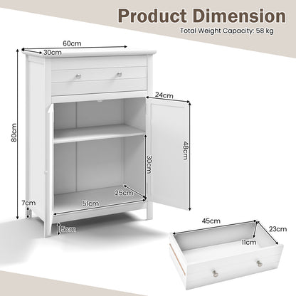 Storage Cabinet with Large Drawer and  Adjustable Shelf