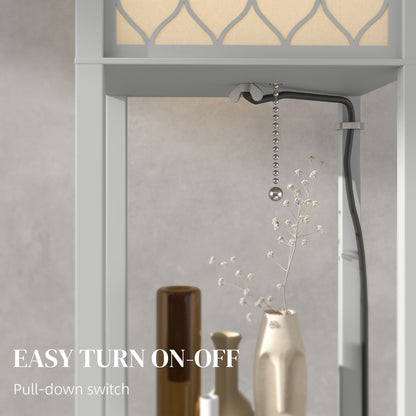 HOMCOM Three-Shelf Standing Lamp - Grey/White