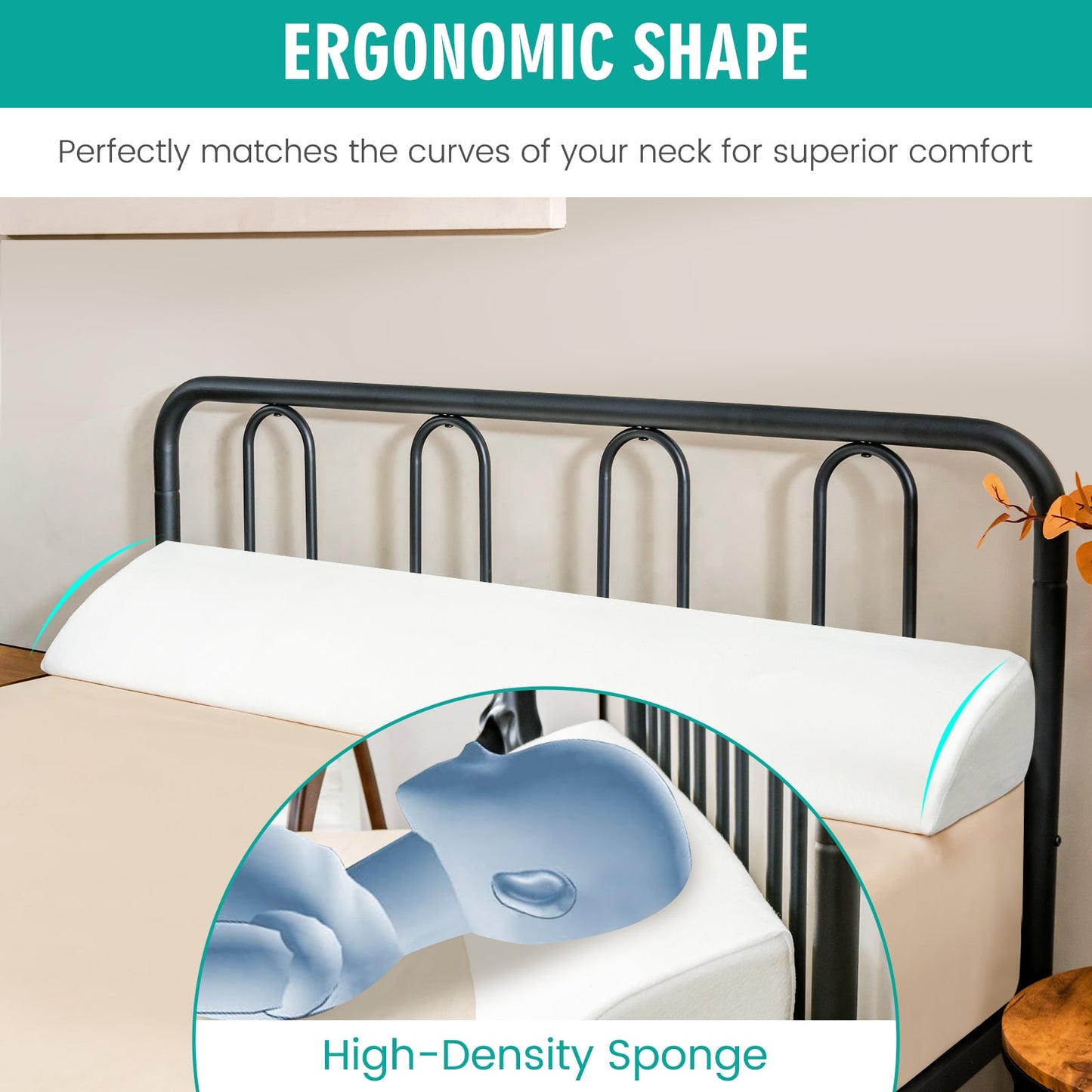 Full/Queen Size Bed Wedge Pillow with Side Pocket-Full size