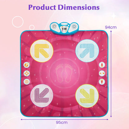 Fun Dance Mat with 8 Background Music and Adjustable Volume for Kids
