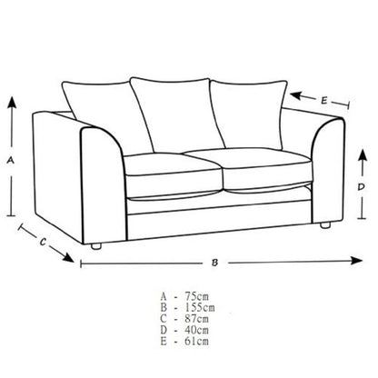 Colourful Oxford Jumbo Cord Scatter back Design 3 Seater Sofa - Green and Other Colours