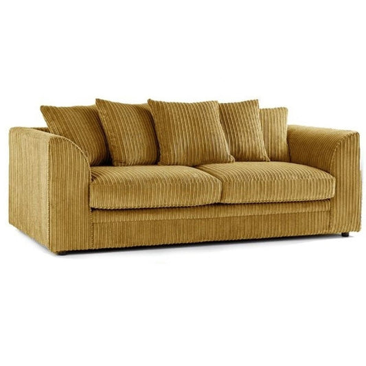 Colourful Oxford Jumbo Cord Scatter back Design 3 Seater Sofa - Mustard and Other Colours