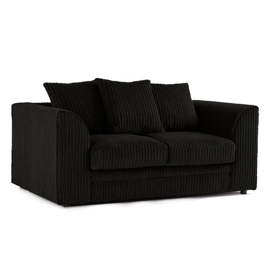 Oxford Scatter Back Full Jumbo Cord 2 Seater Sofa – Black and Other Colours