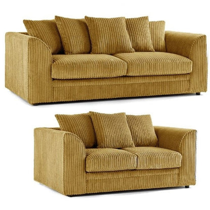 Colourful Oxford Jumbo Cord Scatter back Design 3 Seater Sofa - Green and Other Colours