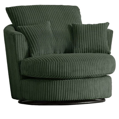 Colourful Oxford Jumbo Cord Scatter back Design 3 Seater Sofa - Green and Other Colours