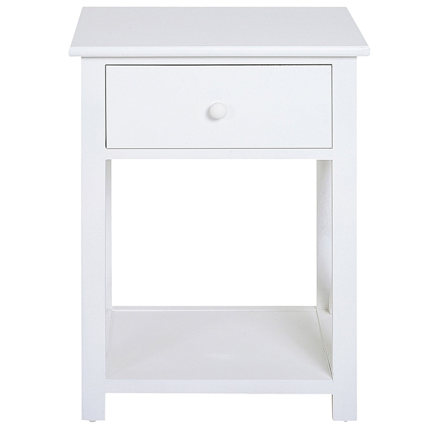 HOMCOM End Table, Sofa Side Table with Drawer X Bar Bottom Storage Shelf, Nightstand Bedside Table for Bedroom or Living Room White