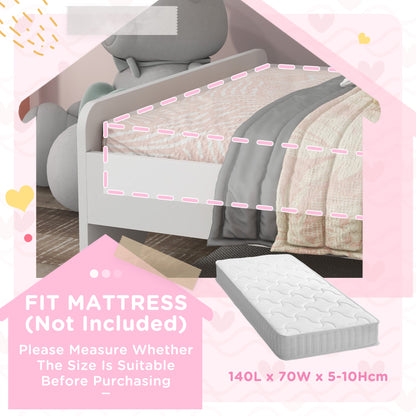 ZONEKIZ Toddler Bed, Kids Bedroom Furniture Unicorn Design for 3-6 Years Old, 143 x 74 x 67 cm, White