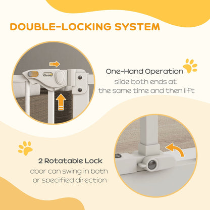 PawHut Adjustable Safety Gate w/ One Extensions, Four Adjustable Screws, White